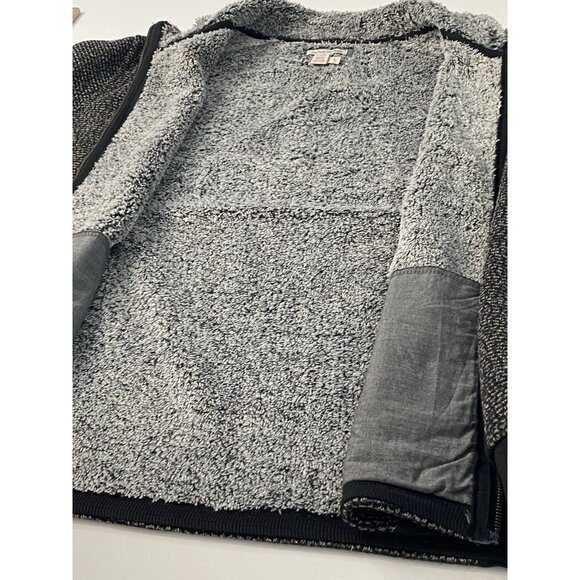 Carbon 2 Cobalt Jacket Mens L Black Gray Nuvola Sherpa Fleece Lined Knit Zip Jac - Picture 9 of 16